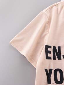 SHEIN 3 cái/bộ Cậu bé Tween Lỏng lẻo Ngụy trang In thư Ngắn tay Áo thun Với Vòng cổ - Nhiều màu - Xem 3