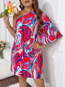 Breezaya Plus Size In đầy đủ Đầm một vai - Nhiều màu - Xem 5