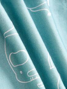 Cozy Pixies Newborn Baby Boys' Cartoon Animal Pattern Round Neck Short Sleeve Jumpsuit And Shorts Set - Green - View 11