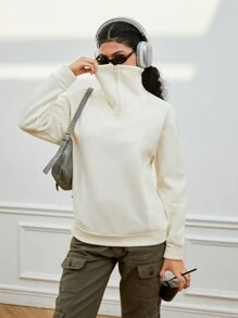 Street Sport 女款落肩袖半拉鍊運動衫