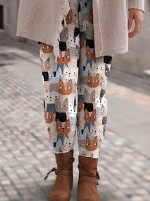 EMERY ROSE Của phụ nữ Kích thước lớn Giải trí Nhiều màu Hình con mèo Xà cạp Đối với Mùa thu Và Mùa Đông - Nhiều màu - Xem 1