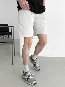 DAZY Hombres Shorts con bolsillos oblicuos de pierna recta