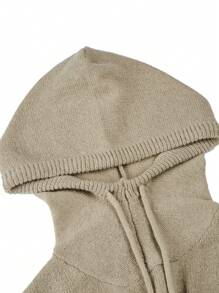SHEIN LUNE Women's Color Block Hooded Long Sleeve Sweater