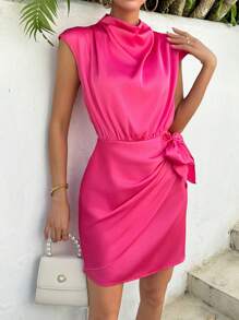 SHEIN Clasi 女式褶邊側繫結洋裝