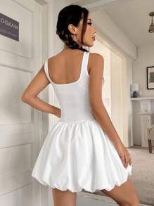 Sweetra Sleeveless Tight Camisole Bodycon Dress Y2K Outfit Holiday Party Birthday Dress  - White - View 4