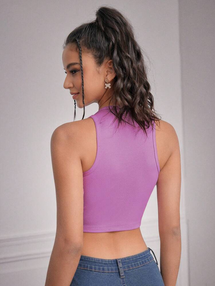 Strawberry & Letter Print Tank Top