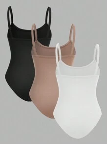 Comfortcana Bộ 3 áo liền quần liền thân cỡ lớn dành cho nữ phong cách tối giản, giản dị, đa năng - Nhiều màu - Xem 3