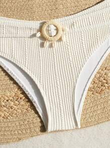 SHEIN Swim Summer Women's Plain Textured Bikini Set