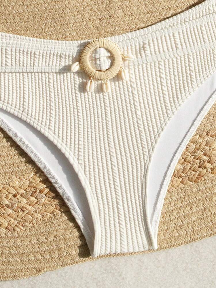 Summer Women's Plain Textured Bikini Set