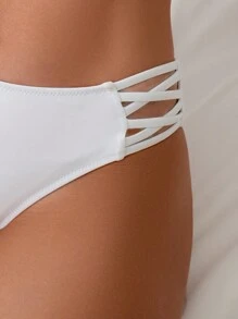 Swim Vcay Summer Beach Women's White Swimwear Bottom