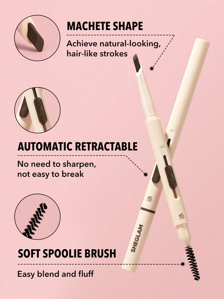 SHEGLAM Better Brows 持久眉筆-灰褐色防水自動眉筆易於上色絲滑造型勾勒填充眉妝 - Taupe - 查看 4