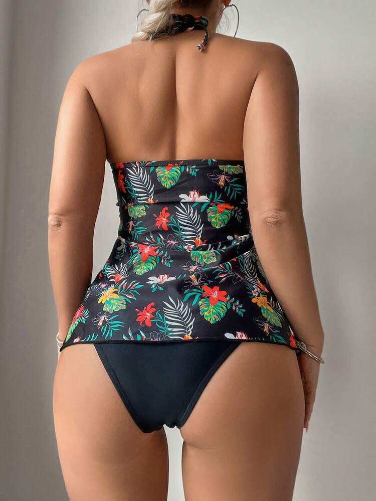 Women's Printed Random Pattern Cami Tankini Top Summer