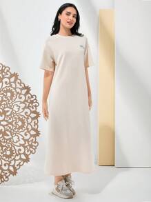 Mulvari Women's Desert Print T-Shirt Dress Simple Fashion Daily Casual