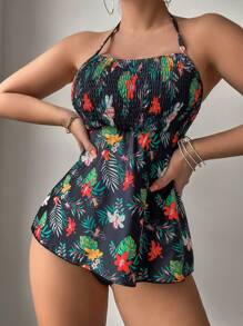 SHEIN Swim Women's Printed Random Pattern Cami Tankini Top Summer - Multicolor - View 5