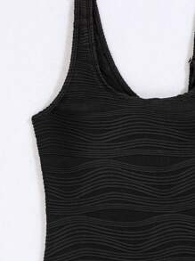 SHEIN Swim One-Piece Swimsuit With Asymmetric Shoulder Straps And Square Neckline Summer