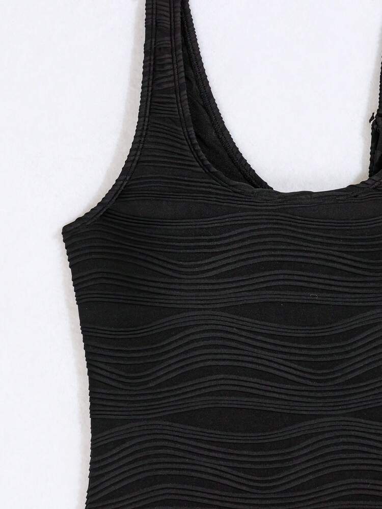 One-Piece Swimsuit With Asymmetric Shoulder Straps And Square Neckline Summer