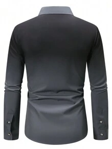 Manfinity Mode Men's Gradient Long Sleeve Shirt - Dark Grey - View 2