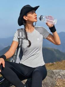 In My Nature Kvinnors Snabbtorkande Öppen Rygg T-shirts - Grå - Visa 5