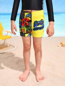 Bañador De Natación Para Niños Con Estampado De Caricatura - Multicolor - Ver 5