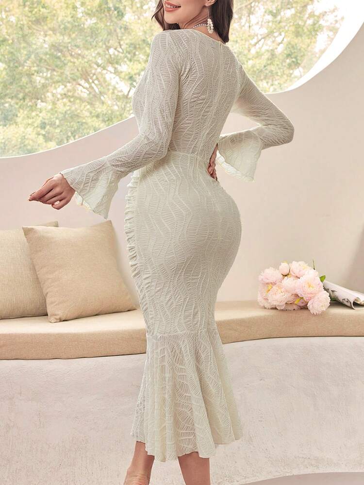 Women's Solid Color Simple V-Neck Dress