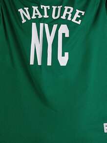 Aesthetic Post Camisetas de hombre de fútbol de manga corta, holgadas con hombros caídos, ropa de verano casual de poliéster - Verde - Ver 5