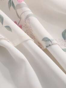 DAZY 女性花卉印花襯衫泡袖短裙,束腰設計 - 彩色 - 查看 3