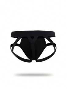 Men's Hollow Out Solid Color Breathable Briefs Sexy Underwear - Black - View 2