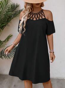 EMERY ROSE Plus Size Dress - Black - View 6