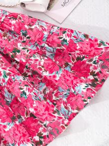 SHEIN Vestido de niña preadolescente con mangas de tapilla y estampado