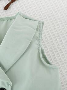 Baby Boy's Bowknot Short Sleeve Shirt And Double-Breasted Sleeveless Suit Jacket And Shorts Set - Green - View 6