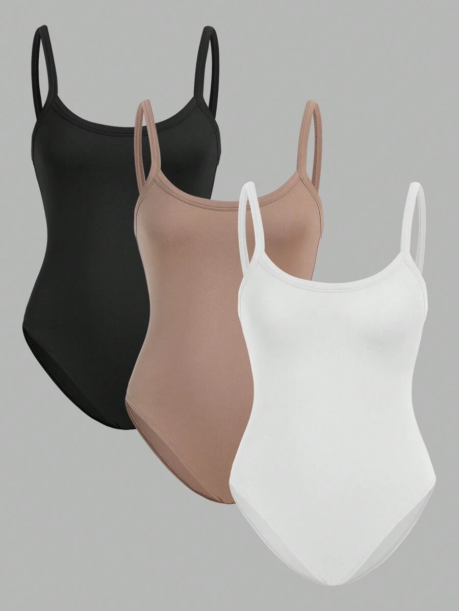 Comfortcana Bộ 3 áo liền quần liền thân cỡ lớn dành cho nữ phong cách tối giản, giản dị, đa năng - Nhiều màu - Xem 1