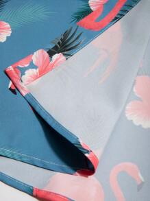 Manfinity RSRT 2入組男式火鳥印花短袖襯衫套裝 - 霧霾藍 - 查看 5