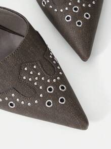 Fashionable Rivet Detail Half-Platform High Heel Shoes