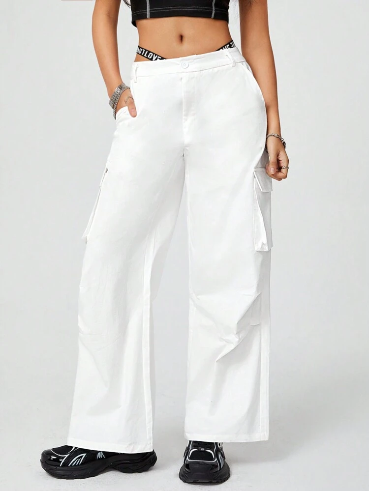 Low-Rise, Slim Fit Work Pants With Multiple Pockets