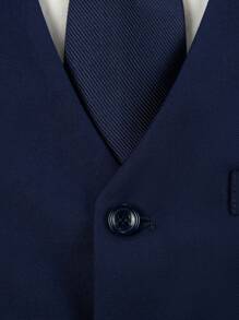 Furuyal 男士五件套西装：西装外套、衬衫、马甲、西裤、领带 - 藏蓝色 - 查看 6