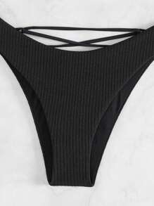 SHEIN Swim Set bikini a tinta unita in due pezzi, spiaggia estiva