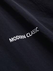 DAZY 女款街頭印花撞色夾克外套,拼接設計 - 藏蓝色 - 查看 3