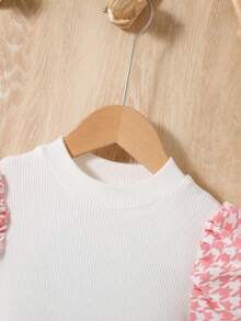 SHEIN 年輕女孩優雅休閒拼色連衣裙 - 粉色 - 查看 4