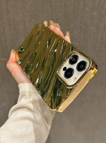 Glittering Oil Coated Drop-Proof Phone Case Compatible With IPhone - Gold - View 2