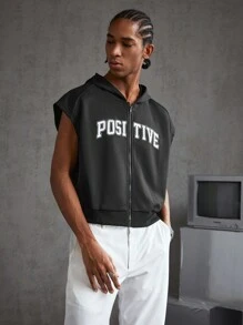 Manfinity VCAY Men's Sleeveless Knitted Casual Sweatshirt, For Fall Winter - Black - View 5