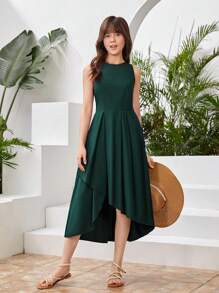 Vestido De Fiesta Largo Y Elegante Para Adolescentes, Adecuado Para Fiestas Y Festivales - Verde - Ver 4