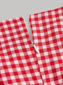 SHEIN Unity Ống tay áo Khối màu Váy có thắt lưng - trắng - Xem 4