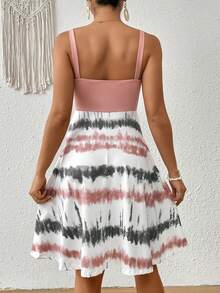 SHEIN VCAY 女裝漸層色交叉背肩帶連身裙 - 彩色 - 查看 2