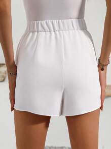 SHEIN LUNE High Waist Asymmetrical Layered Design A-Line Skort With Wavy Edge For Women - White - View 2