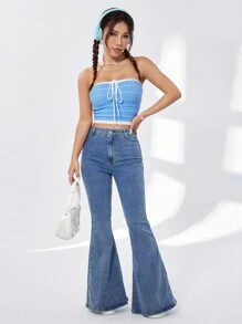 SHEIN Qutie 女士無袖針織窄頭帶肩帶上衣