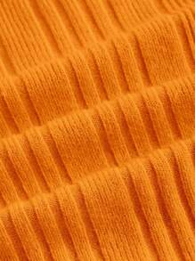 SHEIN Qutie Của phụ nữ Dệt kim Áo Bandeau  Với Dây đai - trái cam - Xem 4