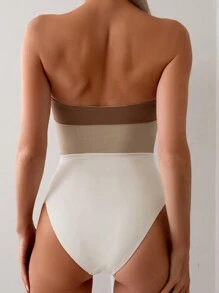 Swim Lushoire Women's 3-Layer Floral Splice Designed One-Piece Swimsuit For Summer Beach Vacation - Multicolor - View 2