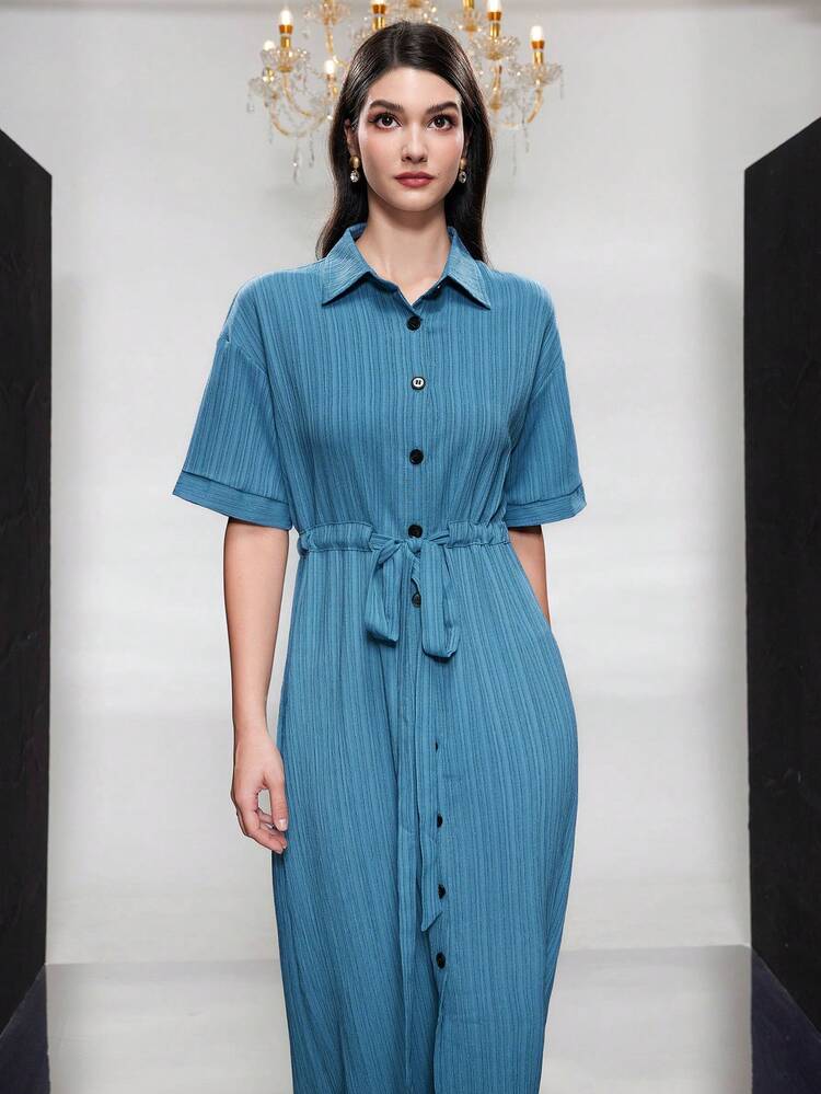 Women's Textured Shirt Dress