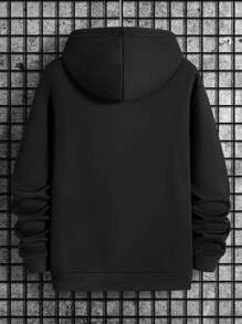 Sudadera Con Capucha Y Estampado De Cruz Para Hombre - Negro - Ver 2