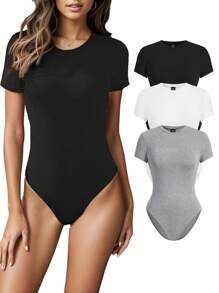 SHEIN EZwear 女式多色針織緊身連身衣